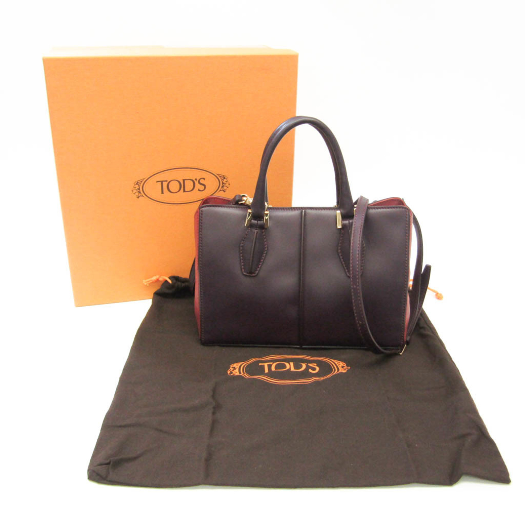 Tod's ALR SHOPPING C/TRAMEZZA MINI XBWALRAM10178Q342I Women's Leather Handbag,Shoulder Bag Purple Brown,Red Brown