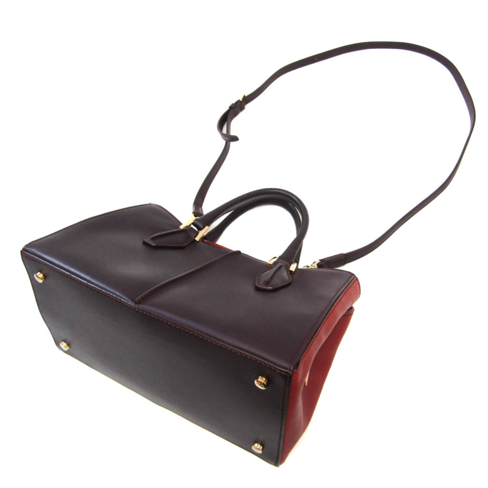Tod's ALR SHOPPING C/TRAMEZZA MINI XBWALRAM10178Q342I Women's Leather Handbag,Shoulder Bag Purple Brown,Red Brown
