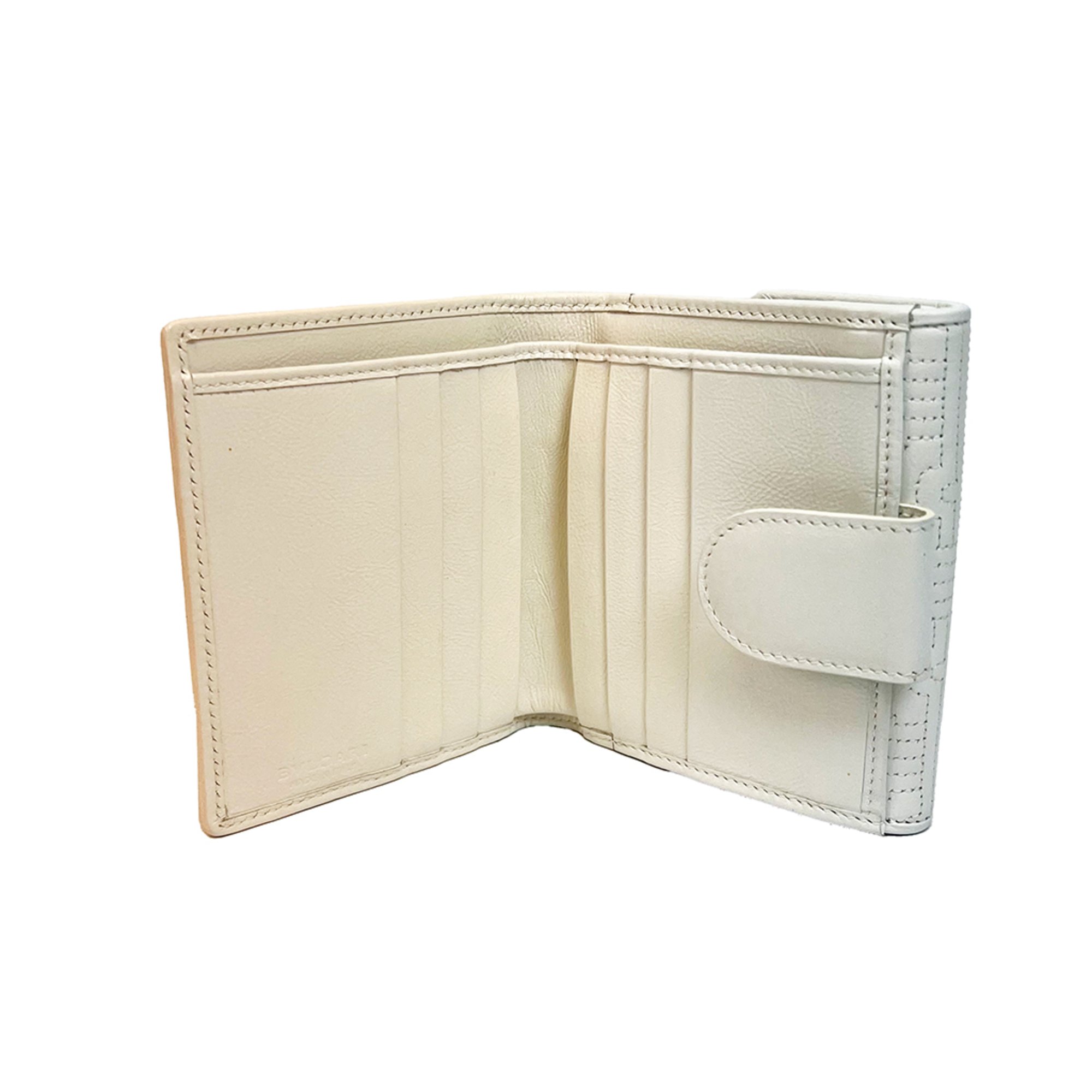 Bvlgari Parentesi 31544 Women's Leather Middle Wallet (bi-fold) White