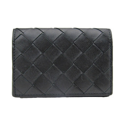 Bottega Veneta Intrecciato 605720 Leather Card Case Black