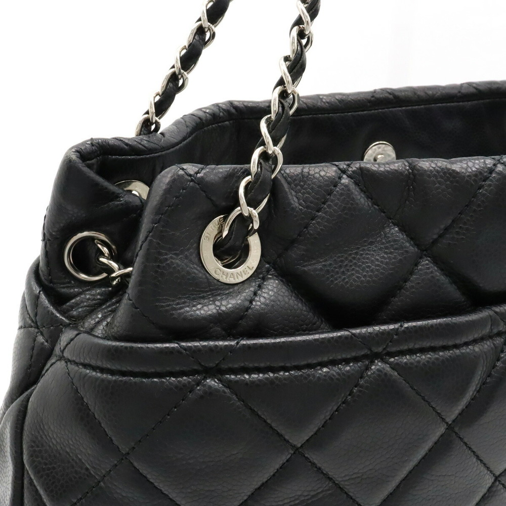 CHANEL Chanel Matelasse Coco Mark Chain Tote Bag Shoulder Caviar Skin  Leather Black A67292