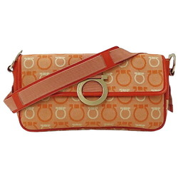 Salvatore Ferragamo Bag Women's Shoulder Handbag Gancini Canvas Orange