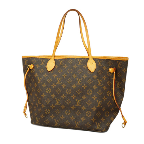 LOUIS VUITTON Neverfull Tote Bag Brown Check Zip Pocket Women'