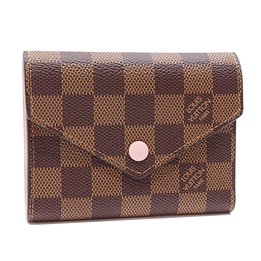  Louis Vuitton Wallet N61700 LOUIS VUITTON Damier Ebene LV  Trifold Wallet with Coin Purse Portfeuille Victorine Rose Ballerine  [Parallel Import], Pink : Clothing, Shoes & Jewelry