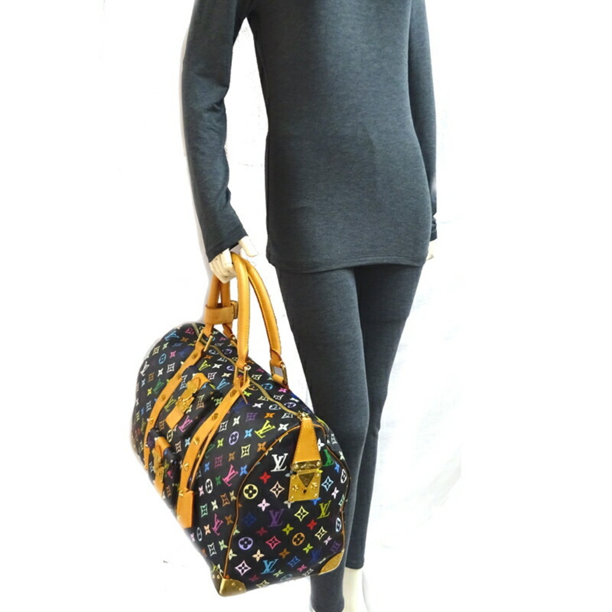 Louis Vuitton Keepall 45 Women's/Men's Boston Bag M92640 Monogram Multicolor Noir