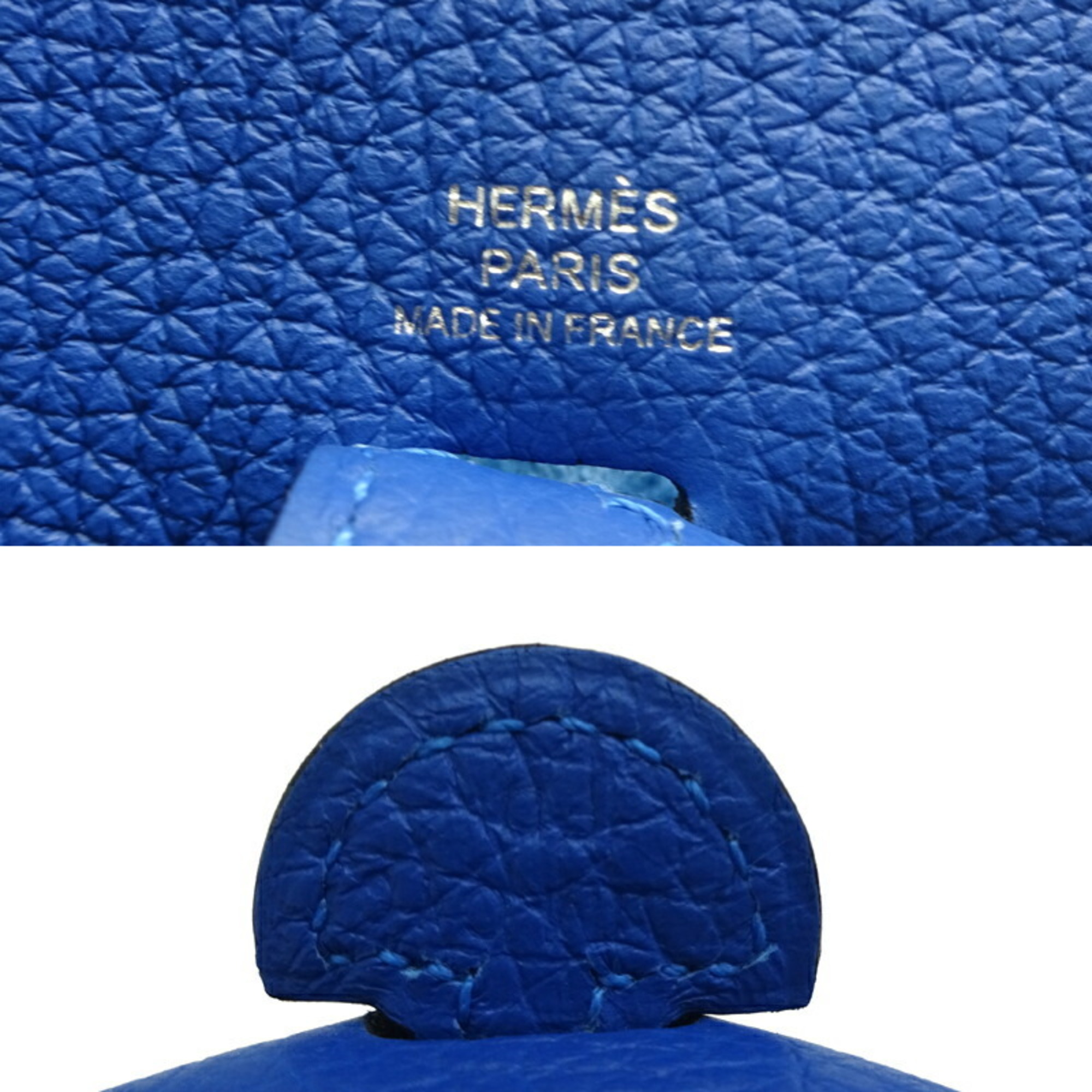 Hermes Evelyn TPM Amazon Y engraved Women's Shoulder Bag Taurillon Clemence Mykonos/White x Silver (Palladium) Hardware