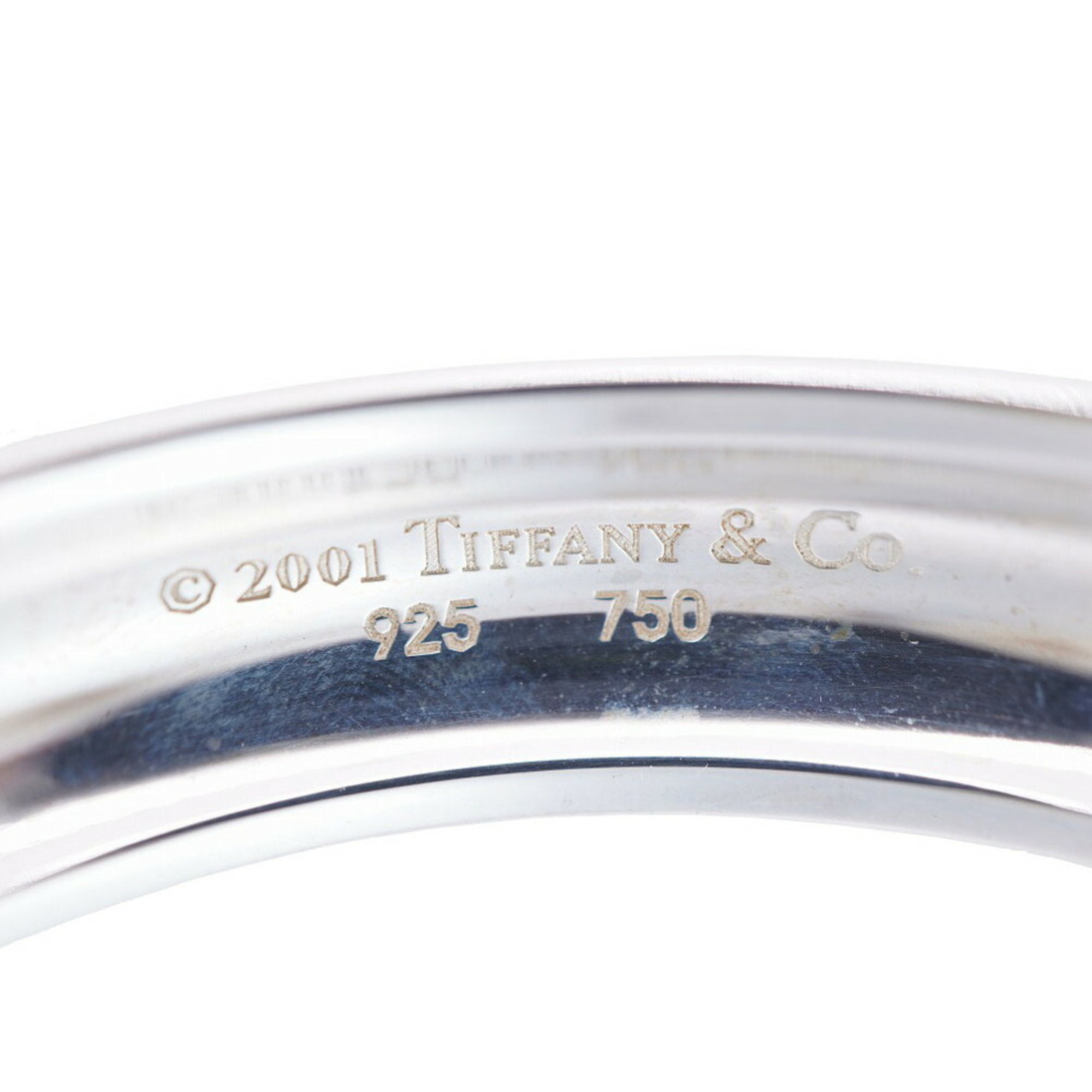 Tiffany dots bangle silver 925/K18YG/color stone 750