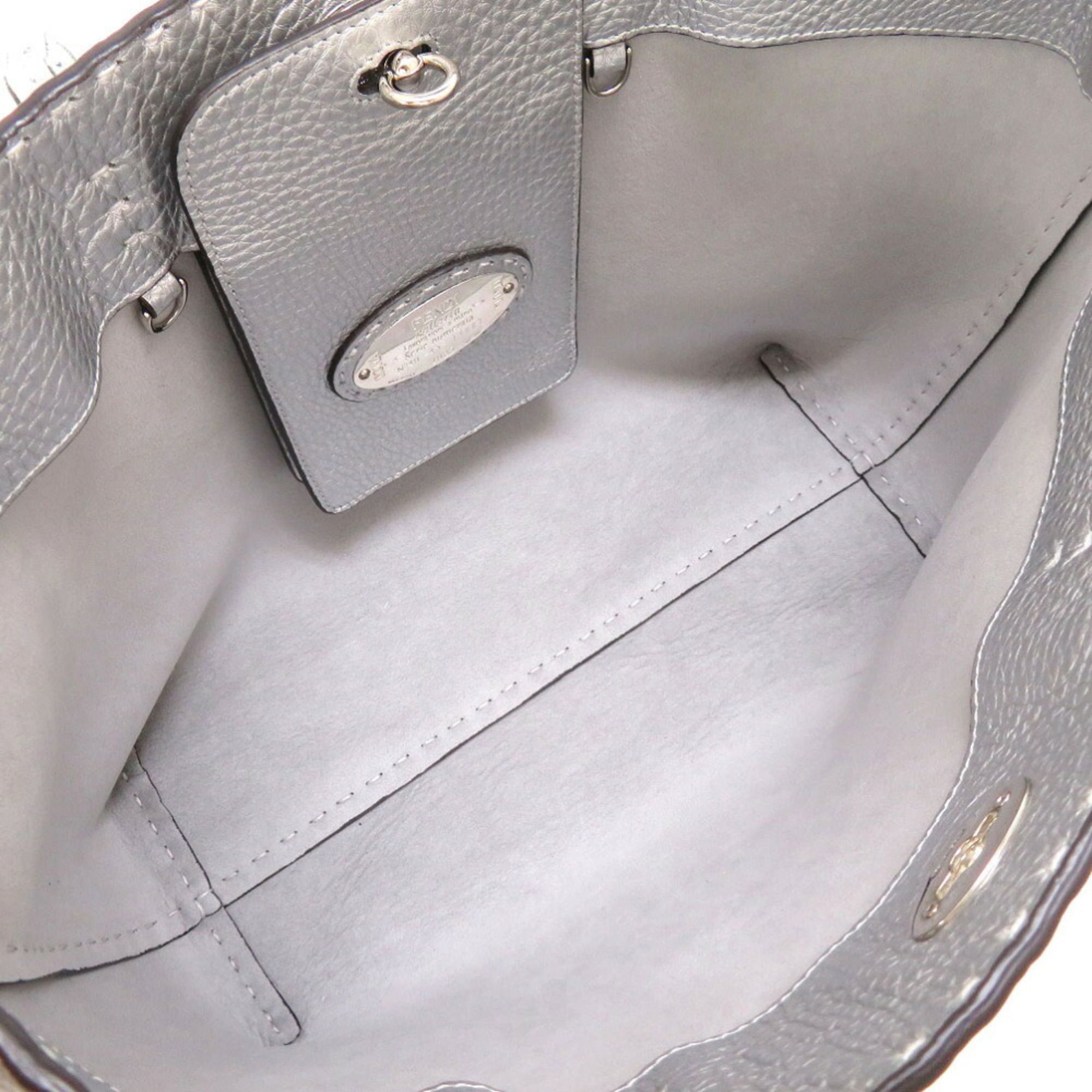 Fendi leather silver 8BH257 tote bag