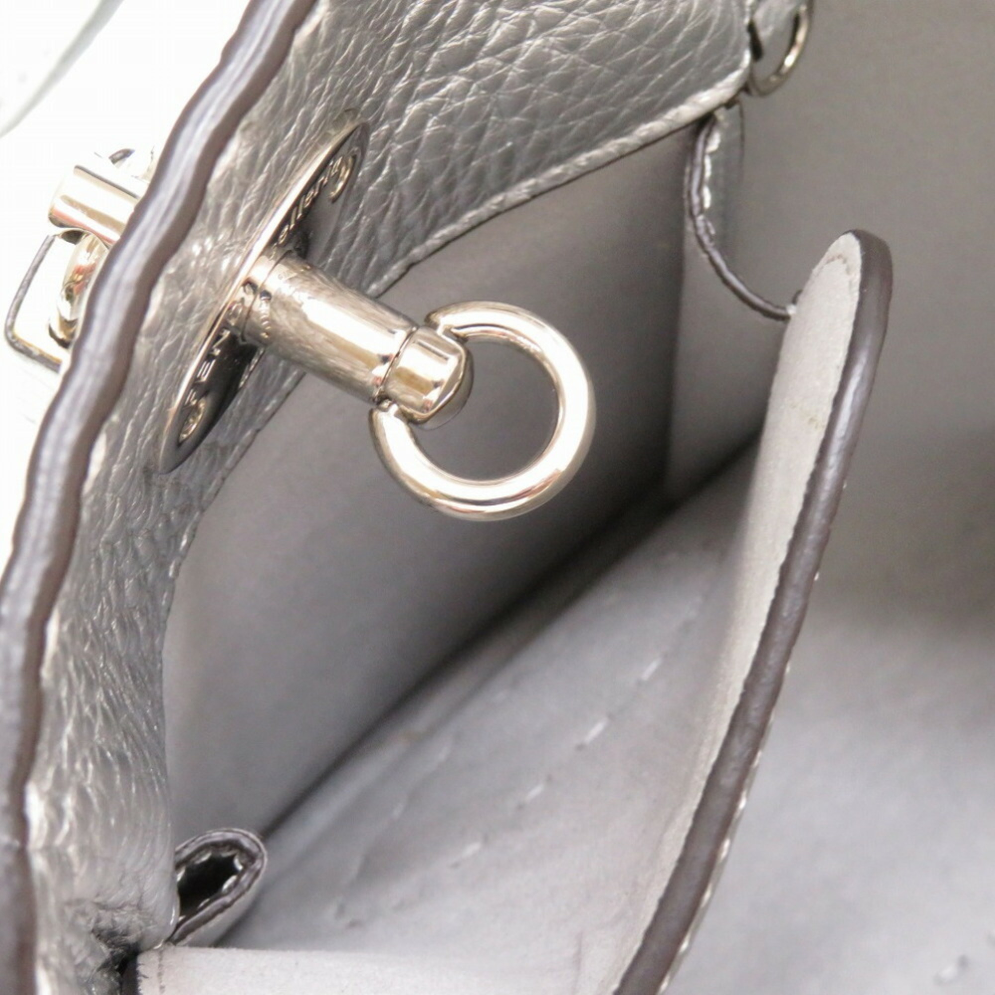 Fendi leather silver 8BH257 tote bag
