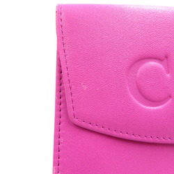 Christian Dior Leather Pink W Wallet