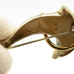 Tiffany Dolphin Silver 925 K18YG Gold Brooch