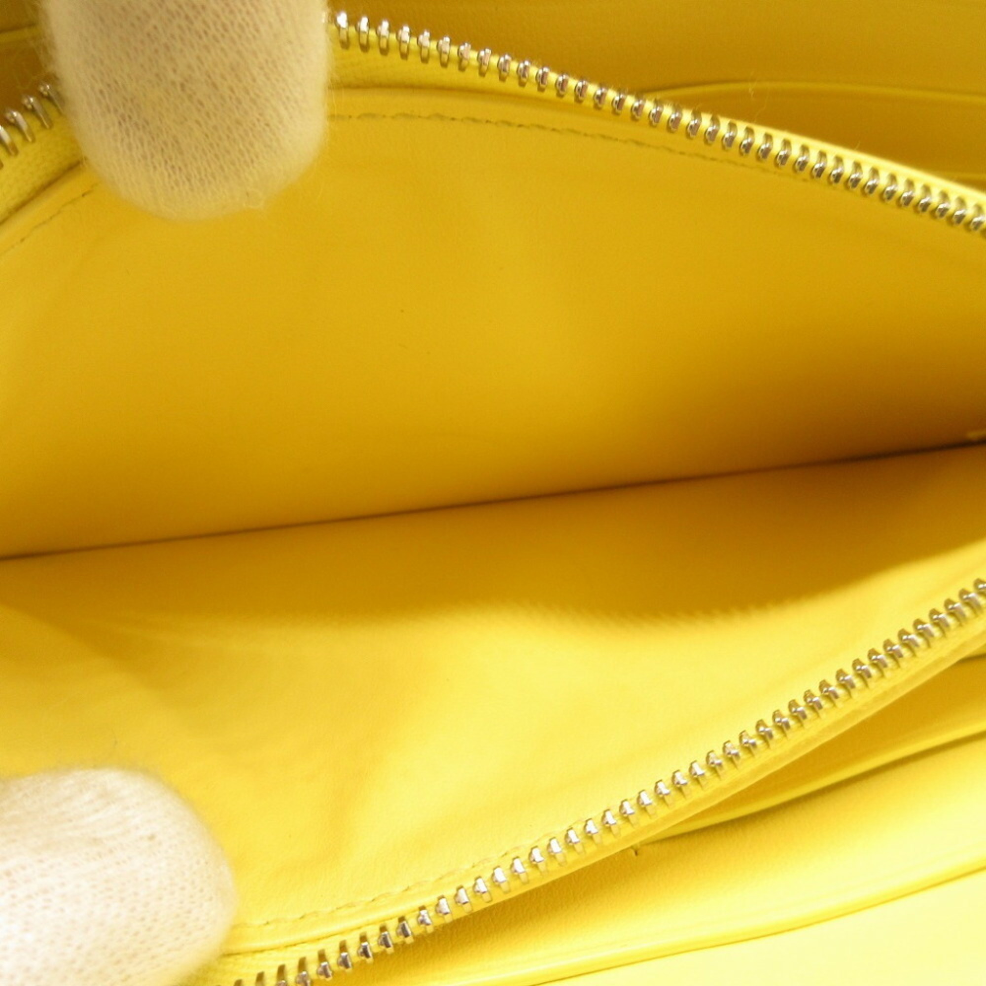 Bottega Veneta Maxi Intrecciato Leather Yellow Round Long Wallet