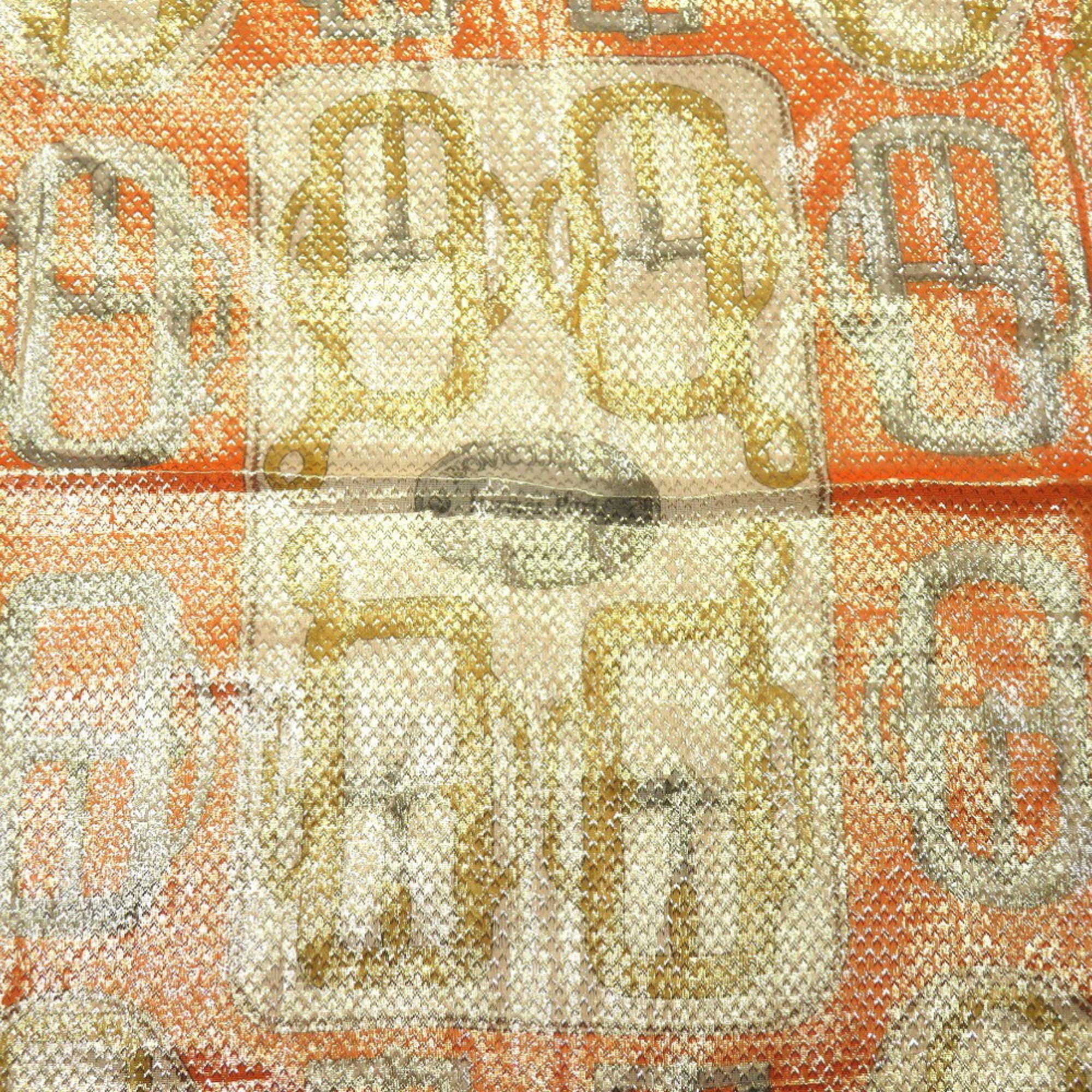 Hermes Carre 70 BOVCLERIE D'ATTELAGE Attrage buckle Silk Polyester Orange Scarf Muffler HERMES