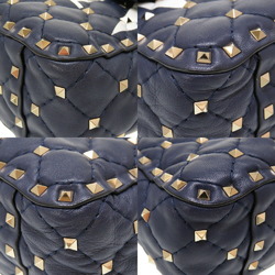 Valentino Garavani Rockstud Leather Navy Shoulder Bag