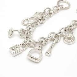 HERMES Amulet 7 Bracelet Serie Cadena Medor Chaine d'Ancle Horsebit Etrier SV925 Ag925 Silver