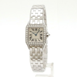 Overhauled Cartier Santos de Moiselle SM K18WG Diamond Bezel Ladies Watch Quartz WF9003Y8