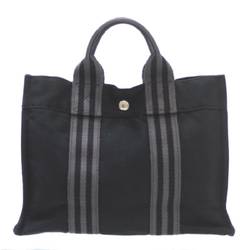 HERMES Fool toe PM tote bag cotton black x gray