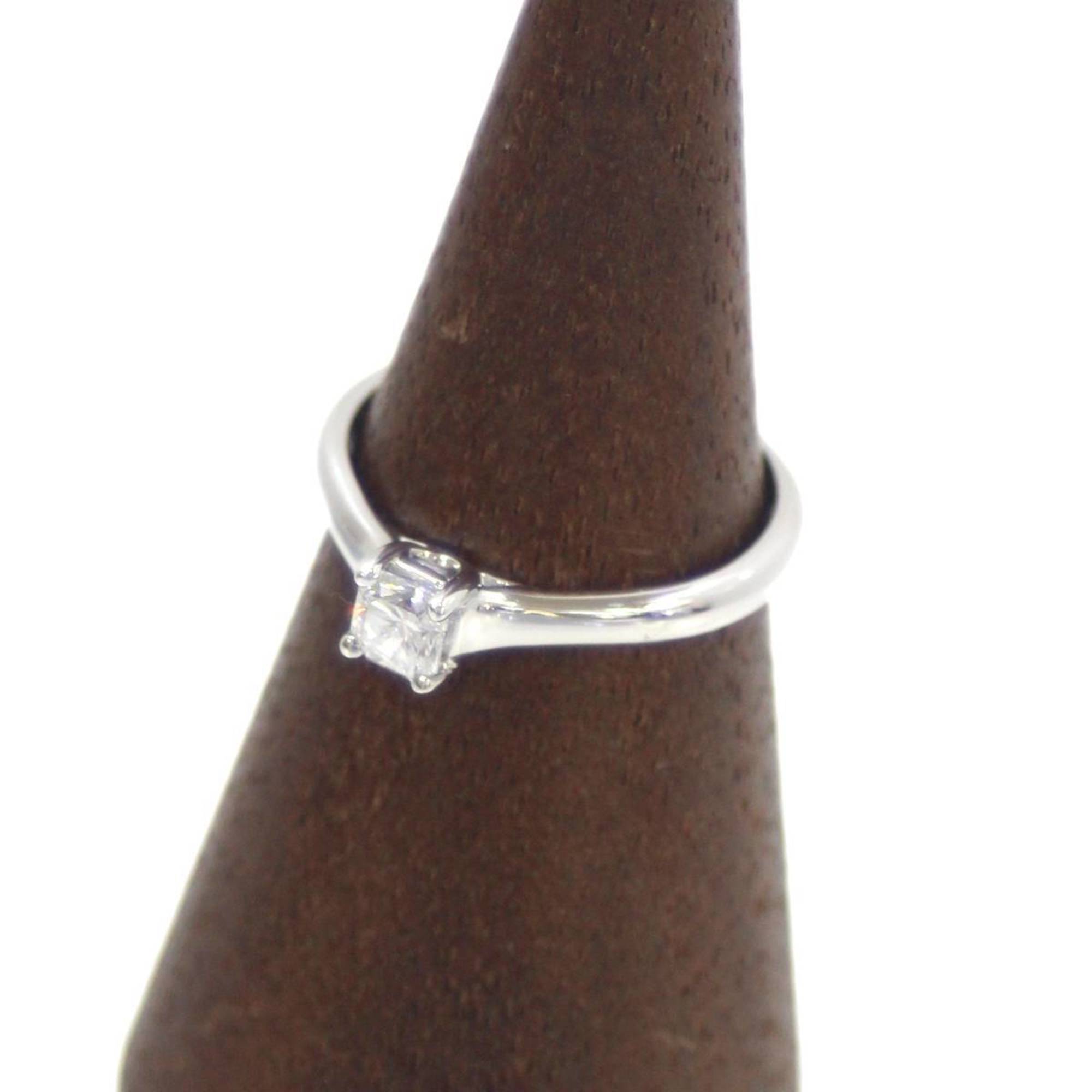 Tiffany&Co. Tiffany Pt950 Diamond Ring Prince Cut 0.3ct High Quality Solitaire Ladies KS