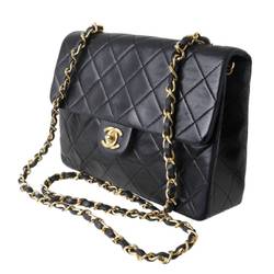 CHANEL Chanel Matelasse 20 Chain Shoulder Bag 7 Digits Circa 1990 Lambskin Black x Gold NT