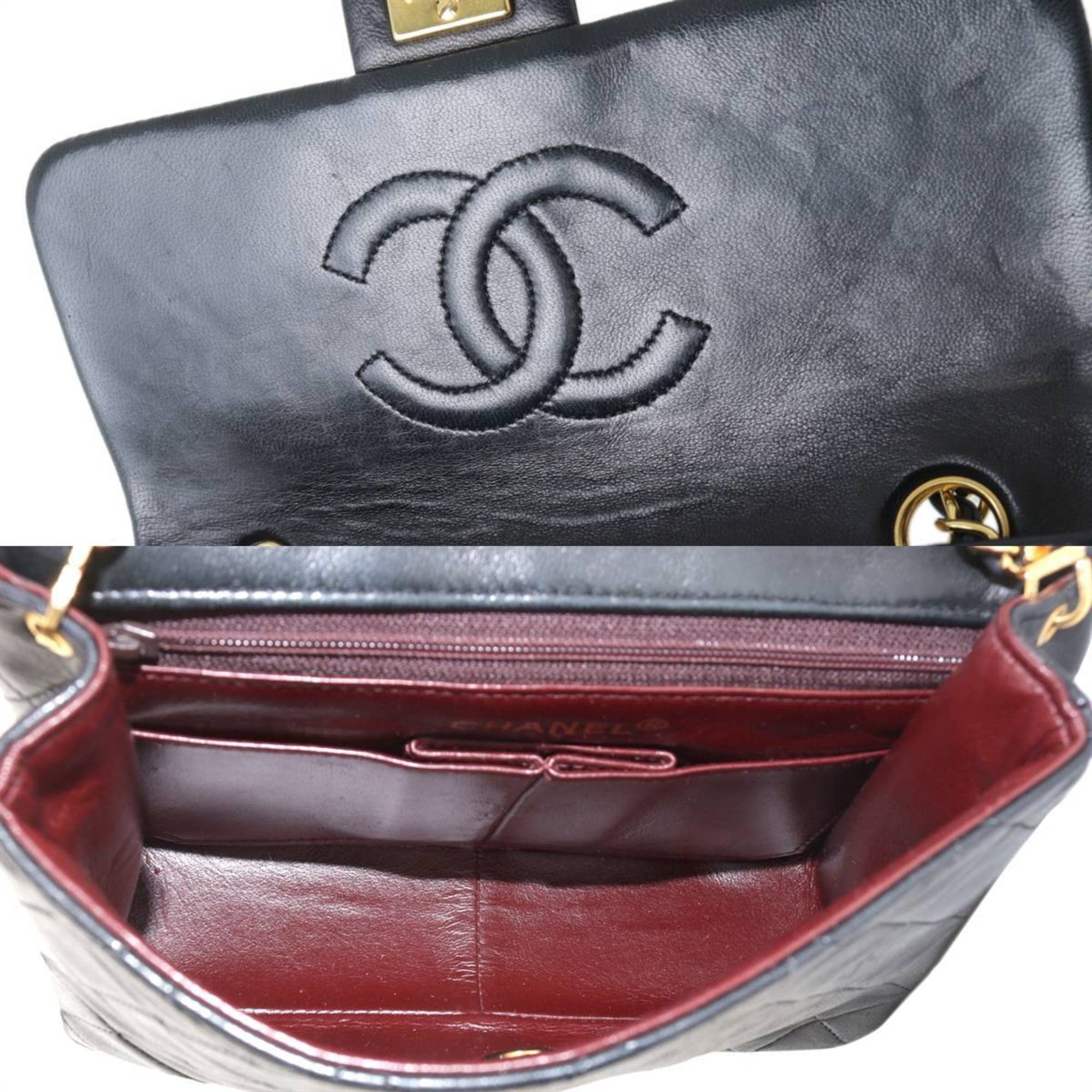 CHANEL Chanel Matelasse 20 Chain Shoulder Bag 7 Digits Circa 1990 Lambskin Black x Gold NT