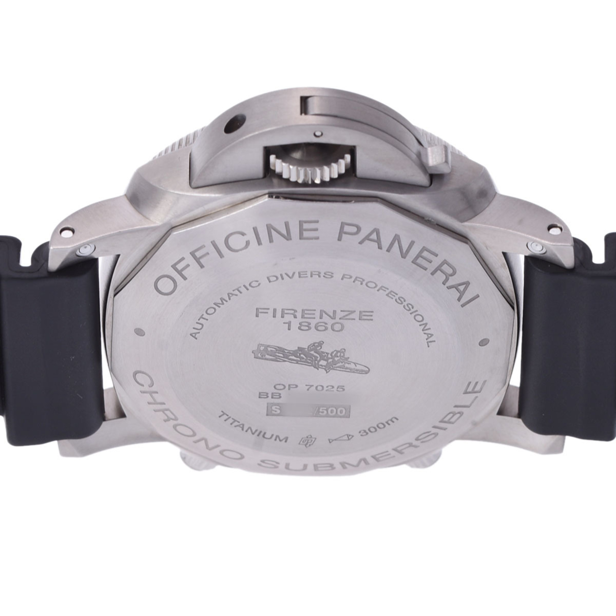 OFFICINE PANERAI Luminor 1950 Submersible 3days PAM00615 Men's Titanium/Rubber Watch Automatic Winding Black Dial