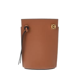 LOEWE Dice Pocket Brown Unisex Leather Shoulder Bag