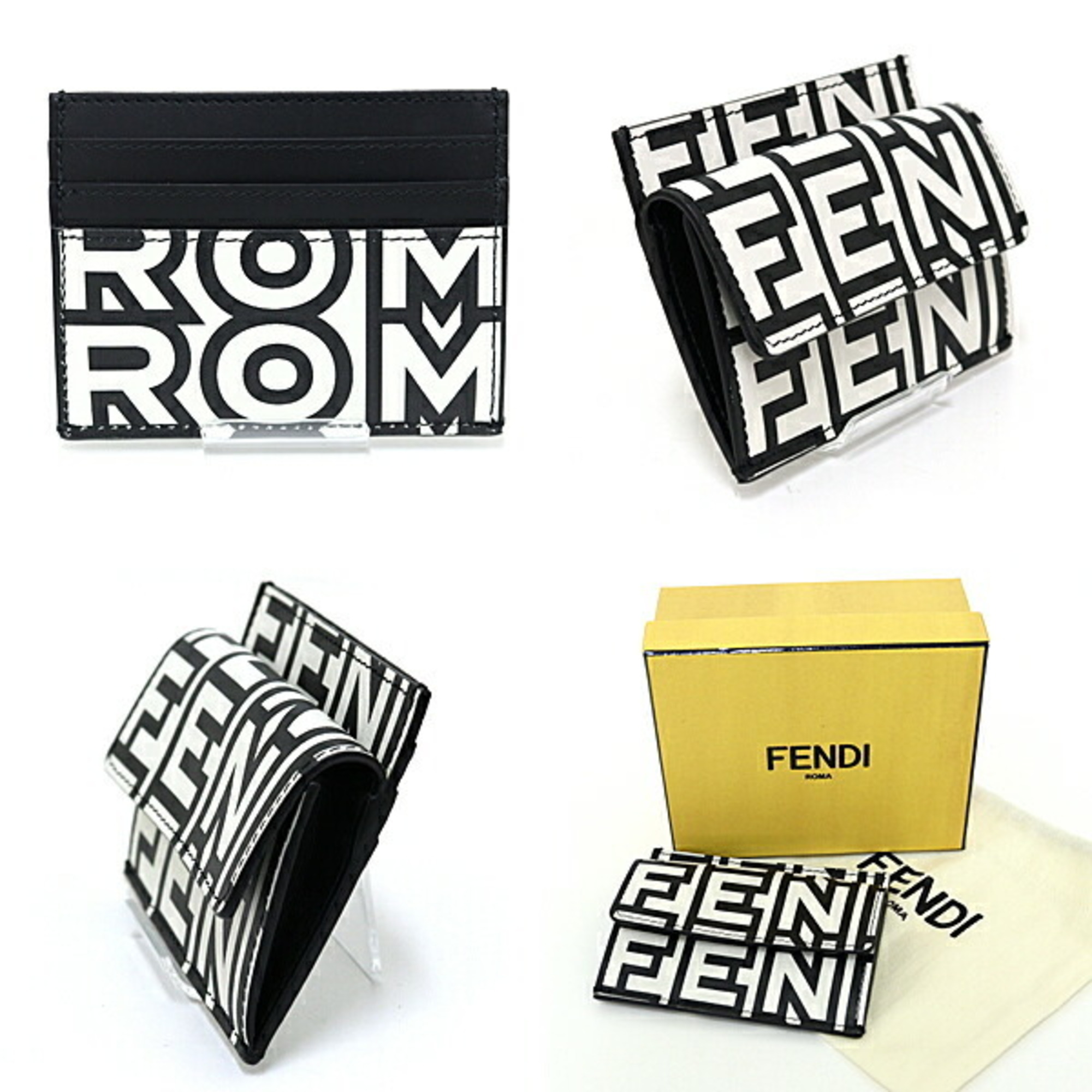 FENDI ROMA Card Case by MARC JACOBS Coin Business Holder Black White
