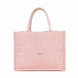 Christian Dior Cannage Book Tote Medium Bag Canvas Pink M1296ZREY