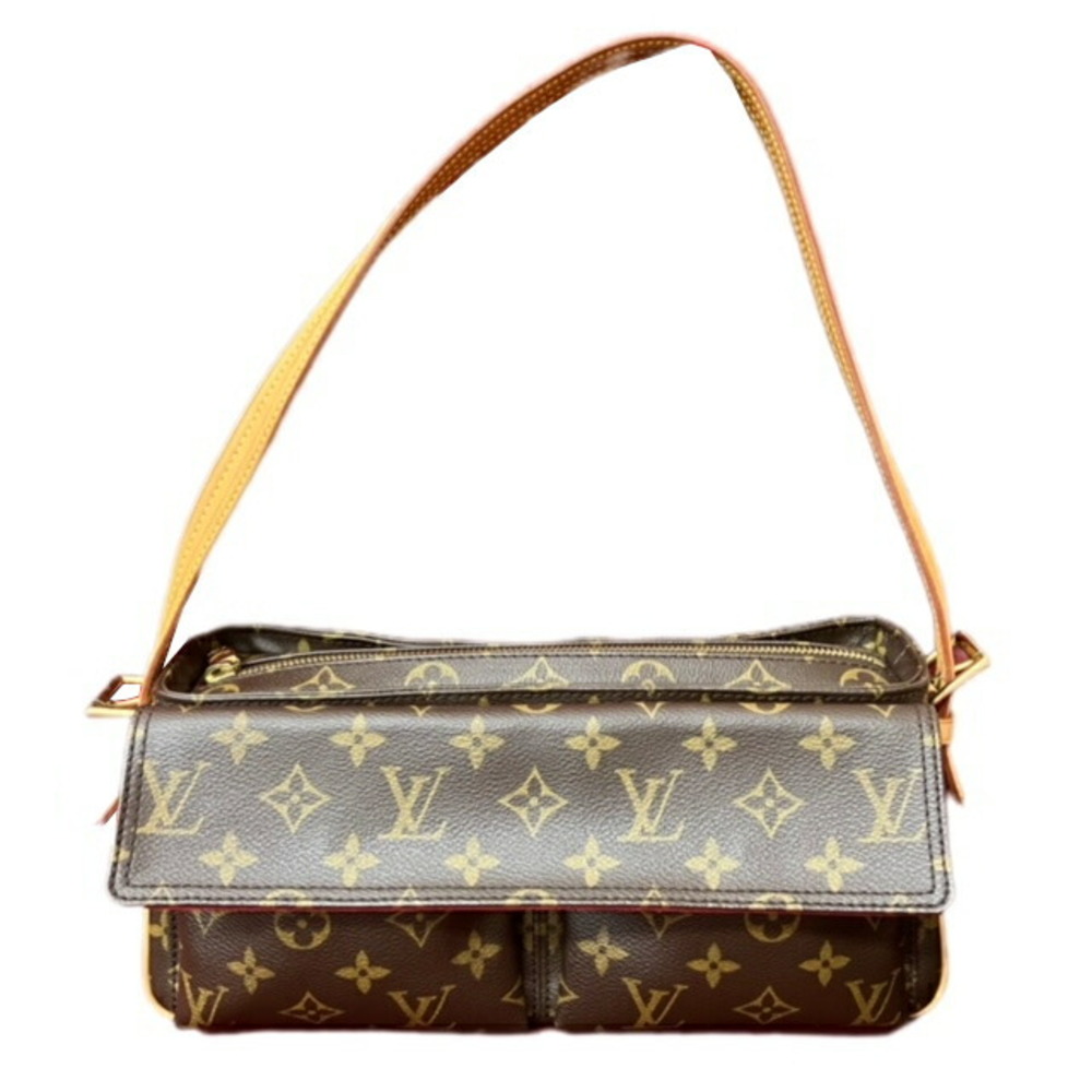 Louis Vuitton Monogram Vivacite MM One Shoulder Bag Women's Canvas Brown