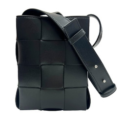 BOTTEGA VENETA Cassette Crossbody Bag Shoulder Intrecciato 729298 Black Leather Pochette Women Men