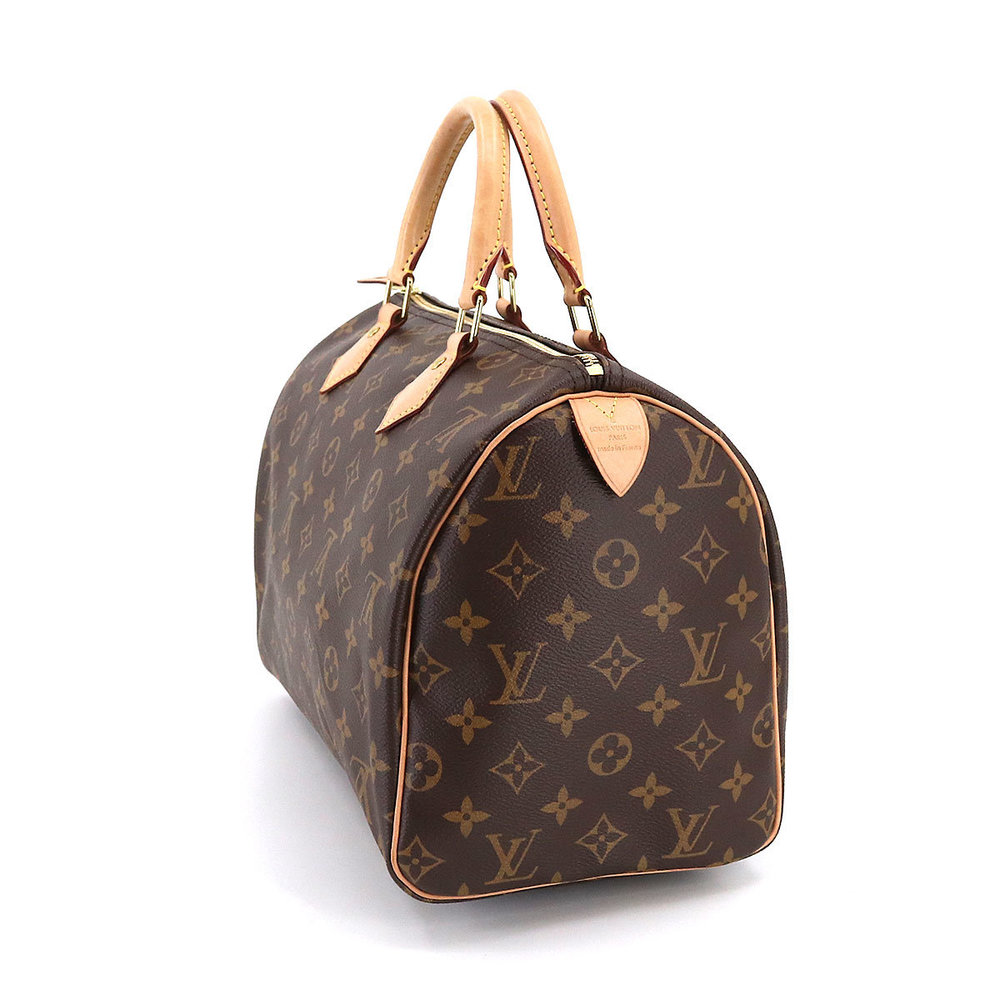 Louis Vuitton Monogram Speedy 30 Handbag Brown M41108 Rfid Gold