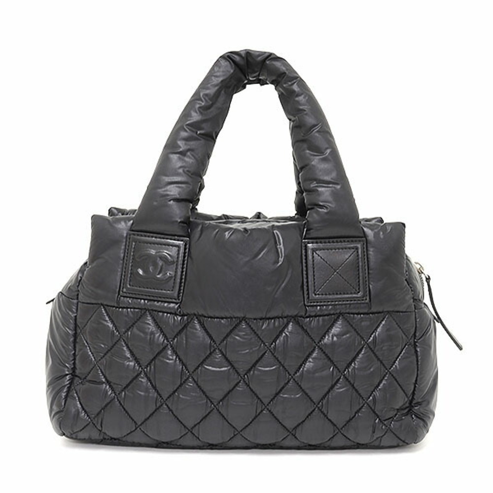 CHANEL Coco Cocoon Nylon Tote Bag Black Quilted No. 14 Boston Type