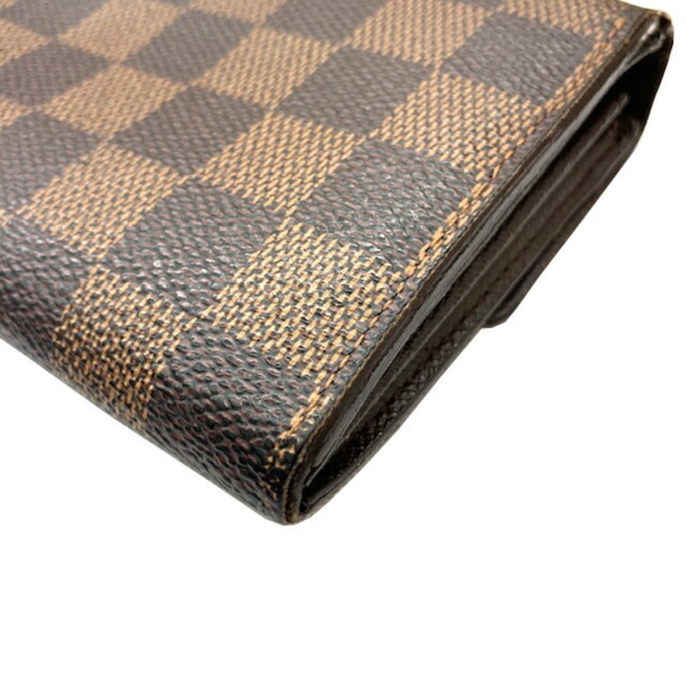LOUIS VUITTON Long Wallet Portefeuille Sarah Logo Brown Checkered