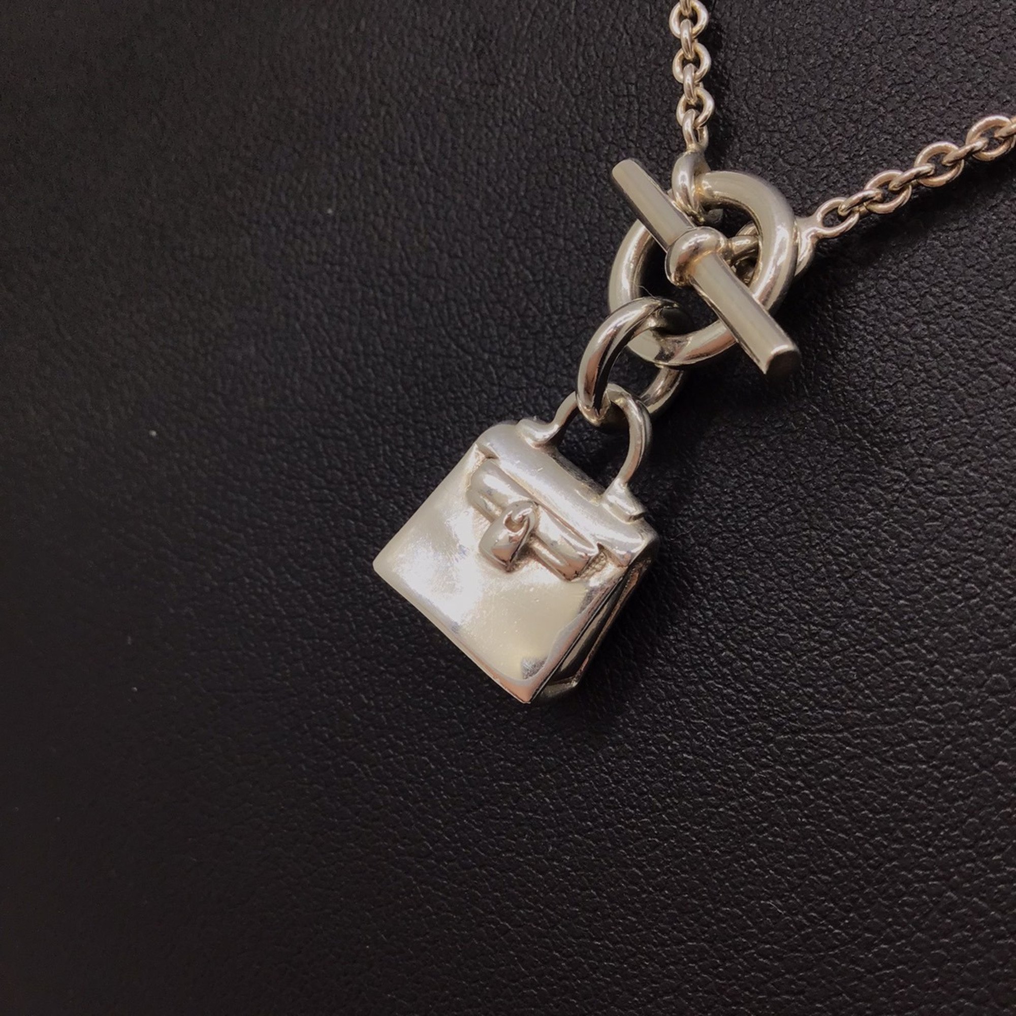 HERMES Amulet Kelly Necklace Silver Ag925 SV925 Pendant Neck Fashion Accessories Women Men Unisex