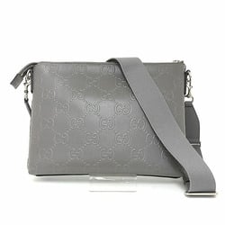 GUCCI GG Inboss Medium Bag Gray 696009 Leather