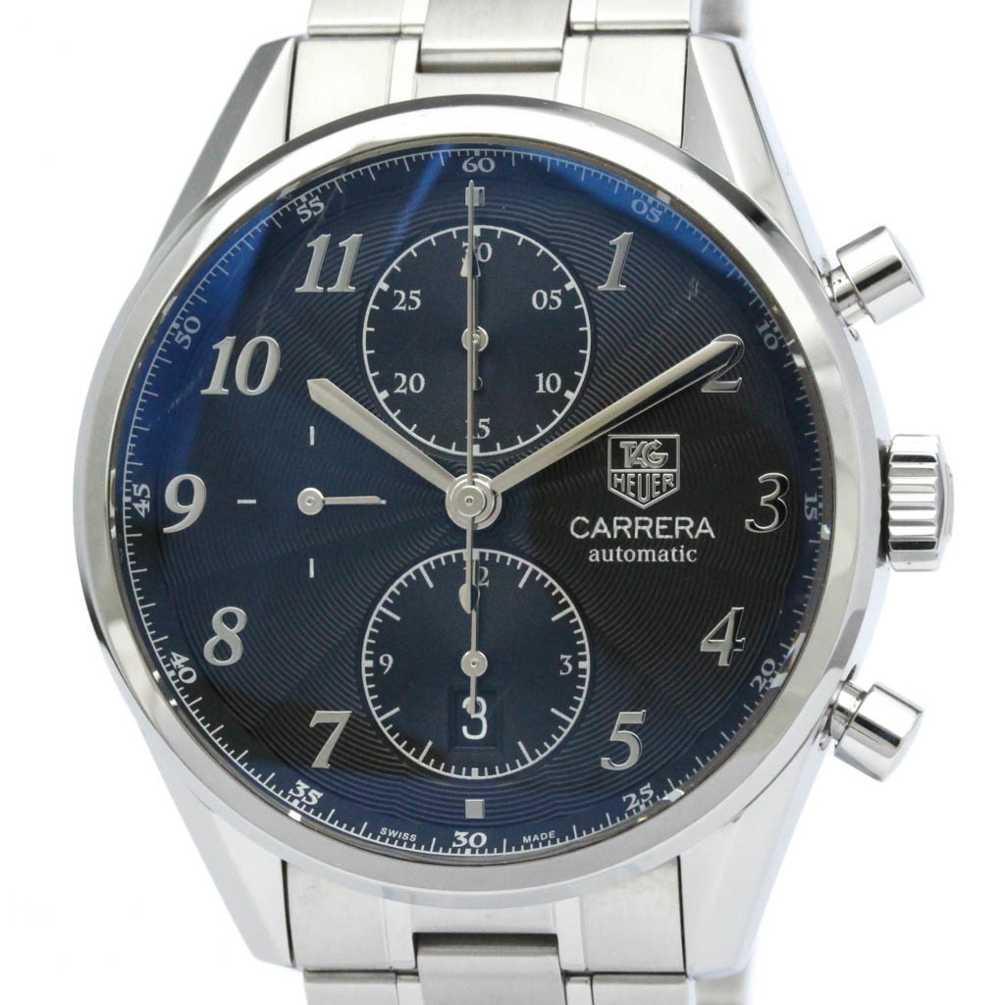 Polished TAG HEUER Carrera Heritage Calibre 16 Steel Mens Watch CAS2110 BF565410