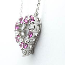 Tiffany Sentimental Heart Necklace Platinum Diamond,Sapphire Men,Women Fashion Pendant Necklace (Silver)