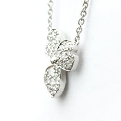 Tiffany Open Paper Flower Necklace Platinum Diamond Men,Women Fashion Pendant Necklace (Silver)