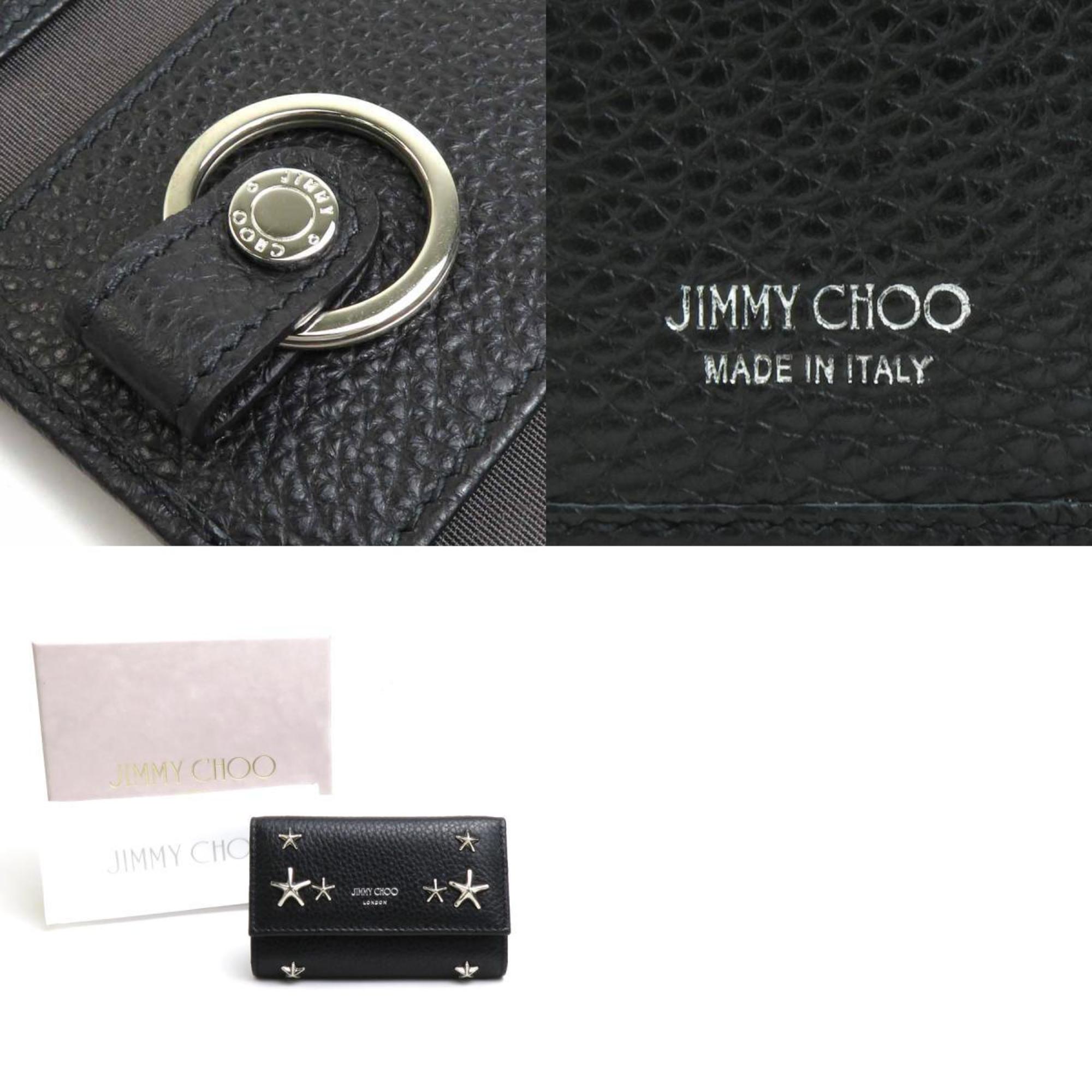Jimmy Choo JIMMY CHOO Key Case Leather/Metal Black Unisex