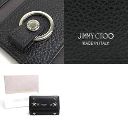 Jimmy Choo JIMMY CHOO Key Case Leather/Metal Black Unisex