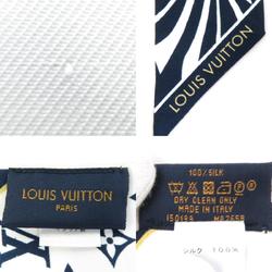 LOUIS VUITTON Scarf Muffler Bandeau BB Graphic Monogram Blason Silk White/Navy/Beige Women's MP2658