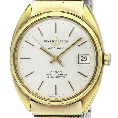 ULYSSE NARDAN Chrnometer 36000 Gold Plated Automatic Mens Watch