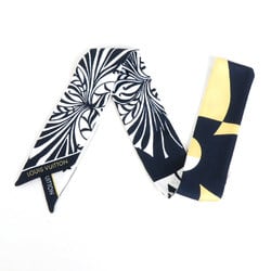 LOUIS VUITTON Scarf Muffler Bandeau BB Graphic Monogram Blason Silk White/Navy/Beige Women's MP2658