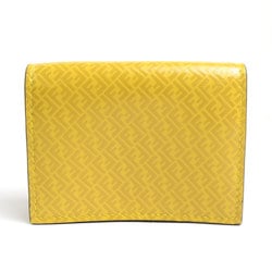 FENDI Trifold Wallet FF Logo Leather Yellow Ladies 7M0280-AGLP