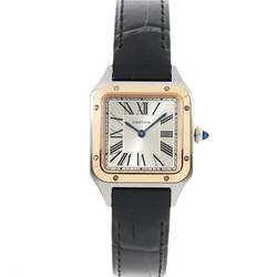 Cartier Santos Dumont Combi W2SA0012 Women's Watch Silver Dial K18RG Quartz