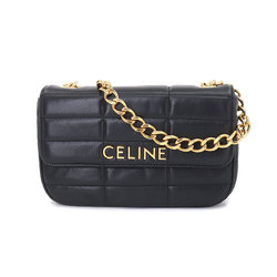 Celine CELINE Chain Shoulder Bag Matelasse Monochrome Leather Black 111273EYD Gold Hardware shoulder bag