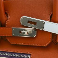 Hermes Birkin 30 Handbag Colormatic Swift Brick/Nata/Brum Silver Hardware B Stamped