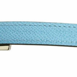 Hermes Lucky Reversible Belt 15mm 70cm Cadena Celeste x Blue Plume Silver Women's HERMES