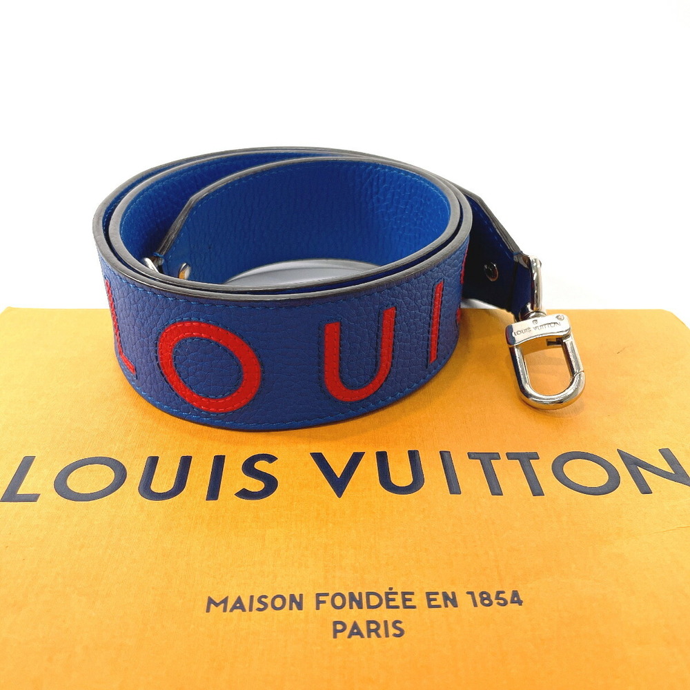 LOUIS VUITTON Taurillon Bandouliere Shoulder Strap Blue 831539