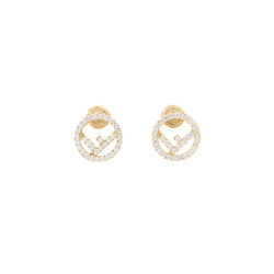 FENDI F is Fendi Earrings Rhinestone Gold 8AG738 Accessories